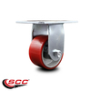 Service Caster 4 Inch Heavy Duty Red Poly on Cast Iron Rigid Caster with Ball Bearing SCC SCC-35R420-PUB-RS